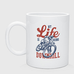 Кружка керамическая My life is going downhill, цвет: белый