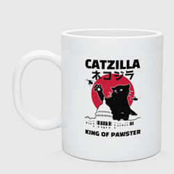 Кружка керамическая Котзилла, цвет: белый