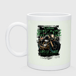 Кружка керамическая Кастом мотоцикл, цвет: фосфор