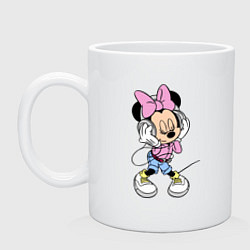 Кружка керамическая Minnie Mouse in music, цвет: белый