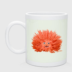 Кружка керамическая Сartoon monster fluffy orange, цвет: фосфор