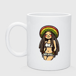 Кружка керамическая Smile jamaica girl, цвет: белый