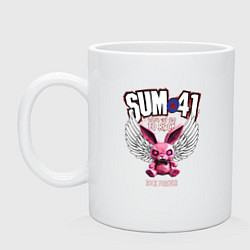 Кружка керамическая Sum 41 розовый кролик, цвет: белый