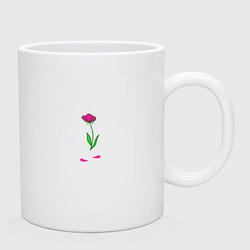 Кружка Лягушка и цветы / Белый – фото 2