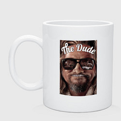 Кружка керамическая Lebowski in sunglasses, цвет: белый