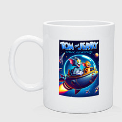 Кружка керамическая Tom and Jerry - space adventure, цвет: белый
