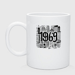 Кружка керамическая Городские горизонты 1969, цвет: белый