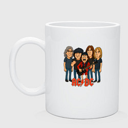 Кружка керамическая Карикатура ACDC, цвет: белый