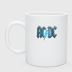 Кружка керамическая ACDC логотип ледяной, цвет: белый