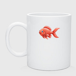 Кружка керамическая Милая красная рыбка, цвет: белый