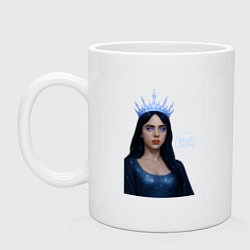 Кружка керамическая Билли Айлиш с короной, цвет: белый