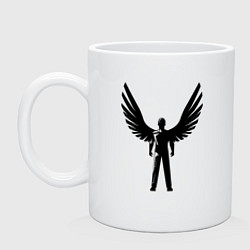 Кружка керамическая Крылатый строитель, цвет: белый
