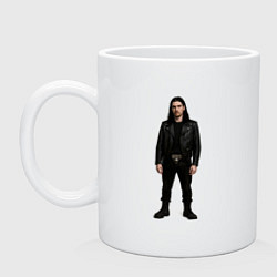 Кружка керамическая Bones во весь рост, цвет: белый