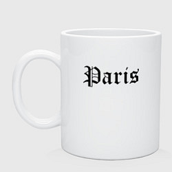 Кружка керамическая Paris - France, цвет: белый