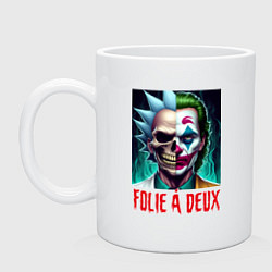 Кружка керамическая Rick Sanchezs skull and the Joker - collab, цвет: белый