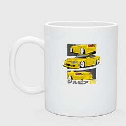 Кружка керамическая Nissan Silvia S15 дрифт икона, цвет: белый