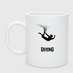 Кружка керамическая Diving прыжки в воду, цвет: белый