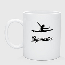 Кружка керамическая Гимнастка прыжок, цвет: белый