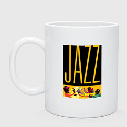 Кружка керамическая Jazz people, цвет: белый