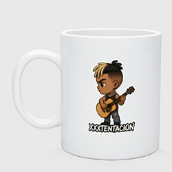 Кружка керамическая XXXTentacion мультяшный, цвет: белый