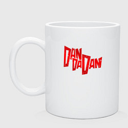 Кружка керамическая Dandadan - logotype, цвет: белый