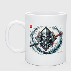 Кружка керамическая Formidable samurai, цвет: белый