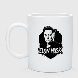 Кружка керамическая Орнамент Илона Маска, цвет: белый