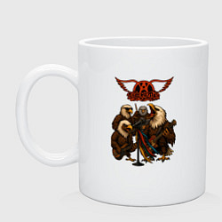 Кружка керамическая Aerosmith в виде орлов, цвет: белый