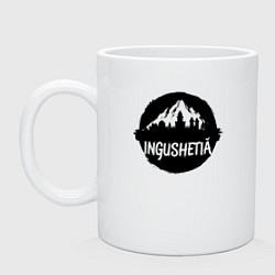Кружка керамическая Ингушетия в стиле стрит-арт, цвет: белый