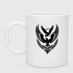 Кружка керамическая Три летящих птицы, цвет: белый