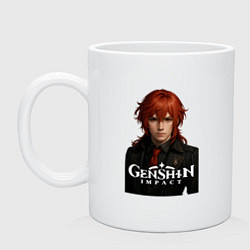 Кружка керамическая Дилюк Геншин Импакт, цвет: белый
