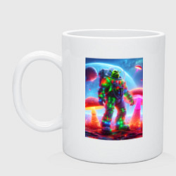 Кружка Космонавт Шрек в неоновом скафандре