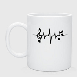Кружка керамическая Heartbeat Music, цвет: белый