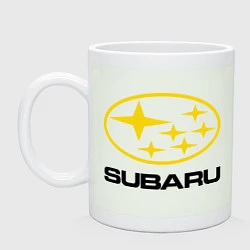 Кружка керамическая Subaru Logo, цвет: фосфор