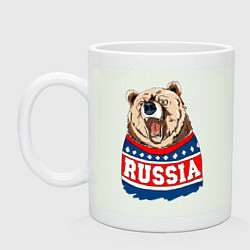 Кружка керамическая Made in Russia: медведь, цвет: фосфор
