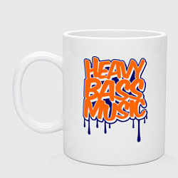 Кружка керамическая Heavy bass music, цвет: белый