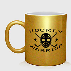 Кружка керамическая Hockey warrior, цвет: золотой