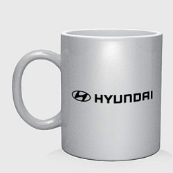 Кружка керамическая Hyundai, цвет: серебряный