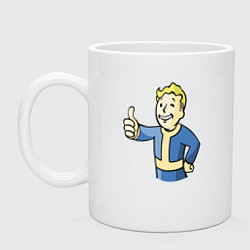 Кружка керамическая Fallout vault boy, цвет: белый