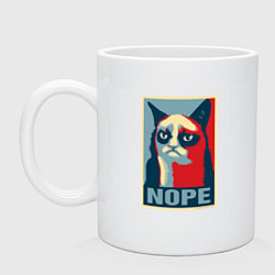 Кружка керамическая Grumpy Cat NOPE, цвет: белый