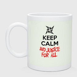 Кружка керамическая Keep Calm & Justice For All, цвет: фосфор