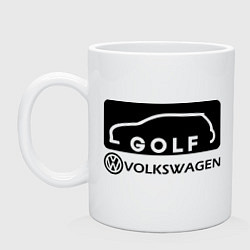 Кружка керамическая Фольцваген гольф, цвет: белый