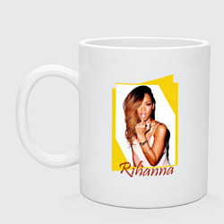 Кружка керамическая Rihanna, цвет: белый