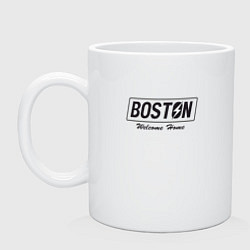 Кружка керамическая Boston: Welcome Home, цвет: белый