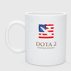 Кружка керамическая Dota 2: USA, цвет: белый