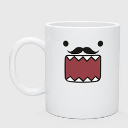 Кружка керамическая Domo Kun Moustache, цвет: белый