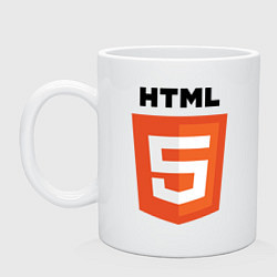 Кружка керамическая HTML5, цвет: белый