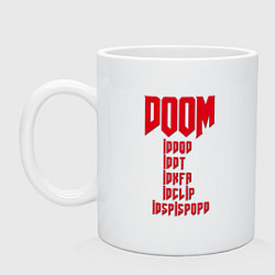 Кружка керамическая DOOM: Idspispopd, цвет: белый