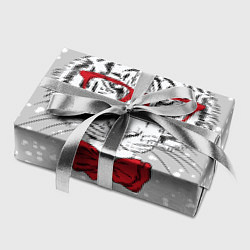 Бумага для упаковки Белый тигр с красным бантом, цвет: 3D-принт — фото 2