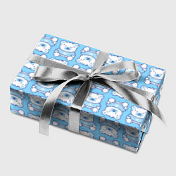 Бумага для упаковки Новогодний медвежонок голубой, цвет: 3D-принт — фото 2